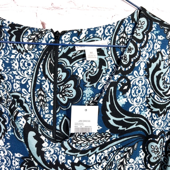 🚫SOLD! 🔥CCO SALE! •NWT🤩 |•CATO•| V-neck Draped Tie Waist Print 3/4 Dress - Picture 4 of 15